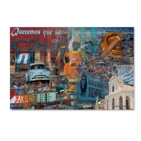 Trademark Fine Art Alberto Lopez 'Viva Cuba' Canvas Art, 16x24 MA0849-C1624GG